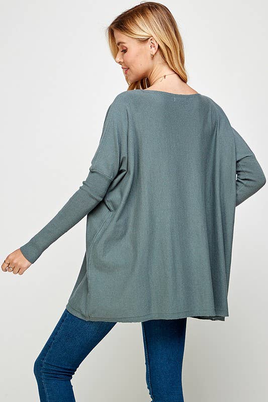 Women's Soft Boat Neck Knit Sweater 5028ISW