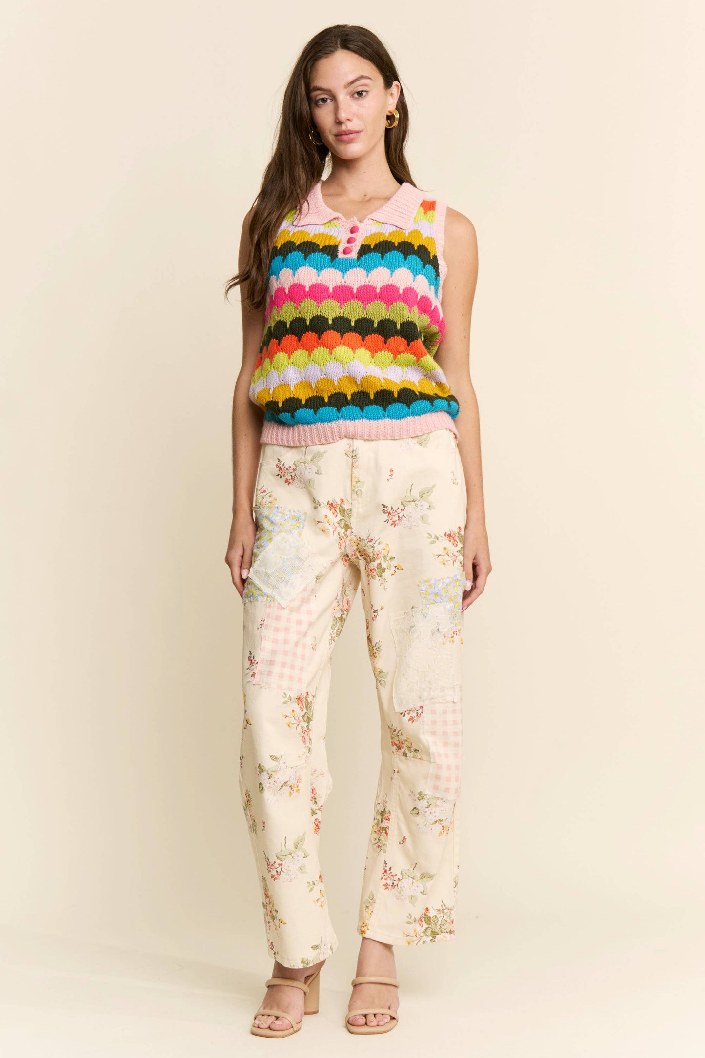 FLORAL PATTERN MUTI PATCHWORK BOTTOMS