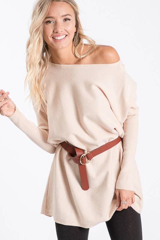 Women's Soft Boat Neck Knit Sweater 5028ISW