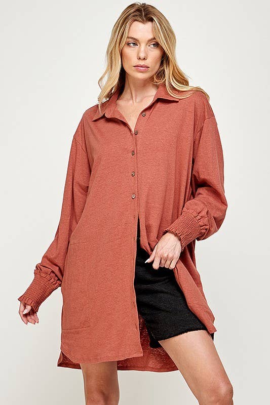 Outdoor Women's Cotton-Linen Blend Blouse 5134IMT