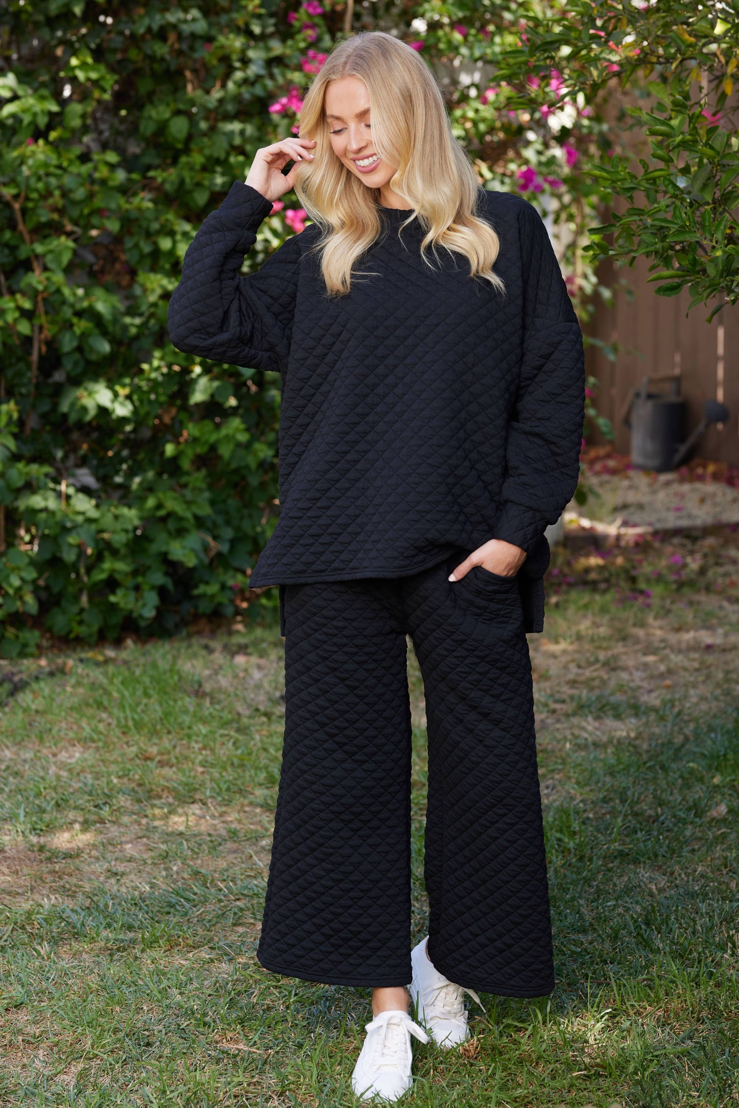 Solid Warm Quilted Matching Set