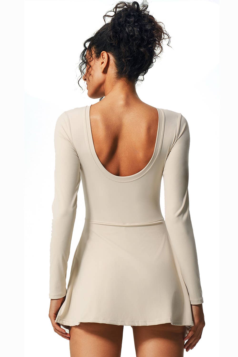 Premium activewear long sleeve dress skorts with bow tie