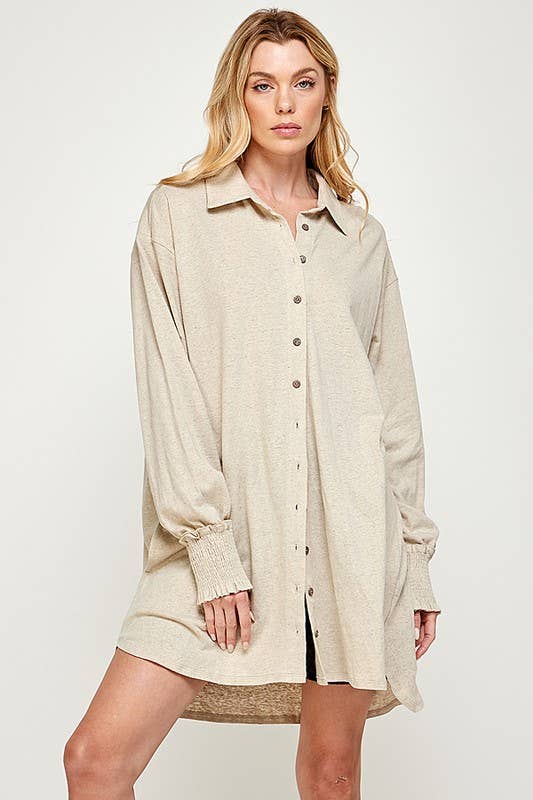Outdoor Women's Cotton-Linen Blend Blouse 5134IMT