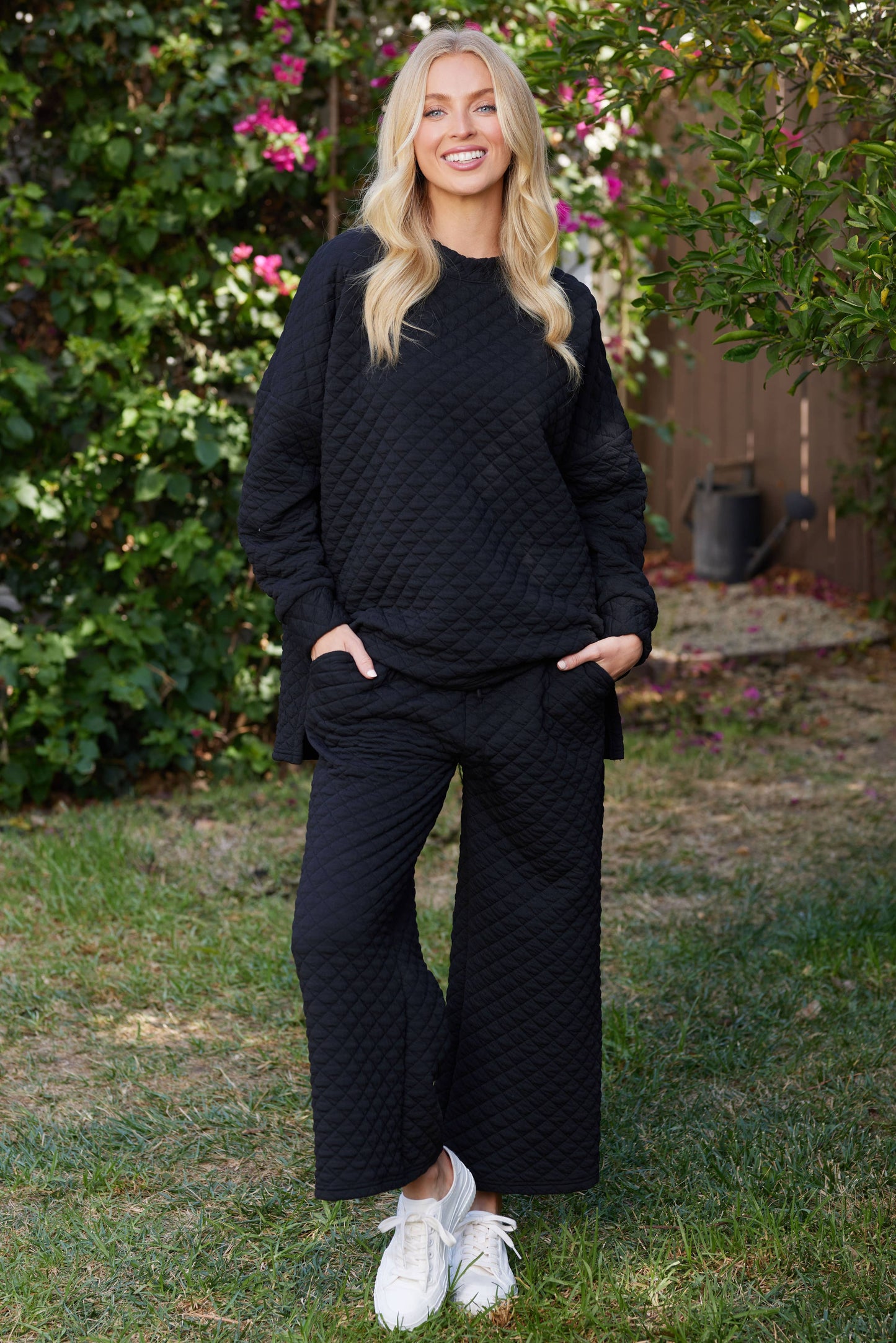 Solid Warm Quilted Matching Set