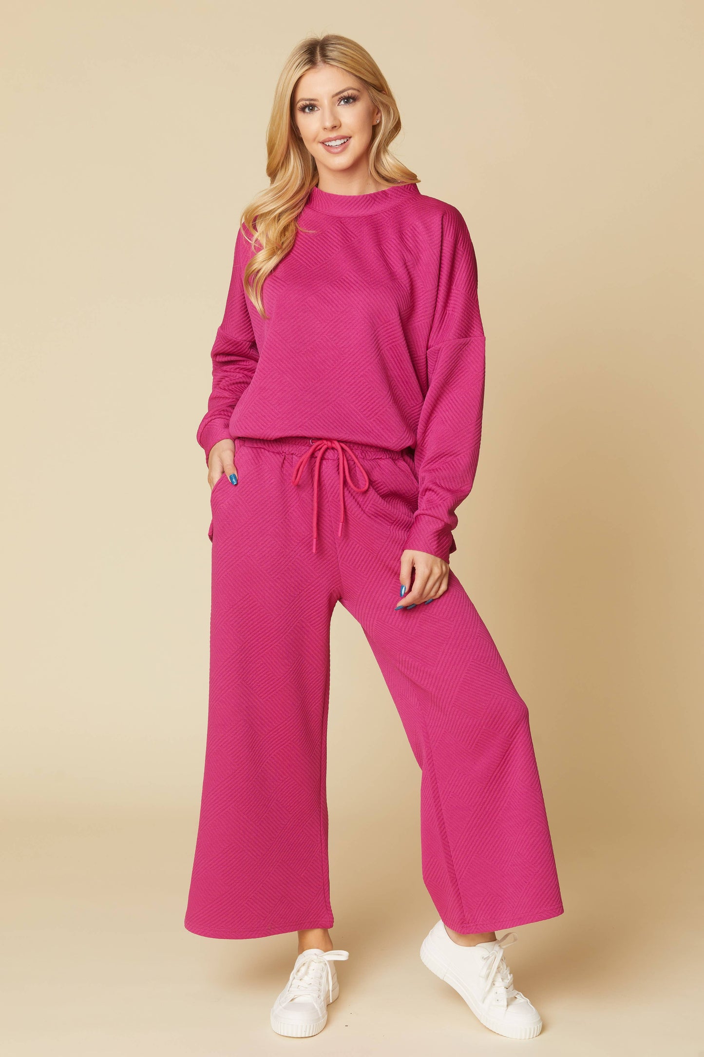 Solid Textured Matching Set