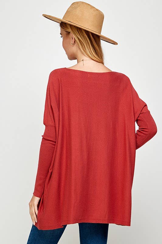 Women's Soft Boat Neck Knit Sweater 5028ISW