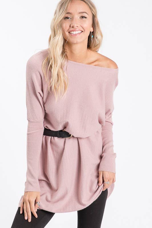Women's Soft Boat Neck Knit Sweater 5028ISW