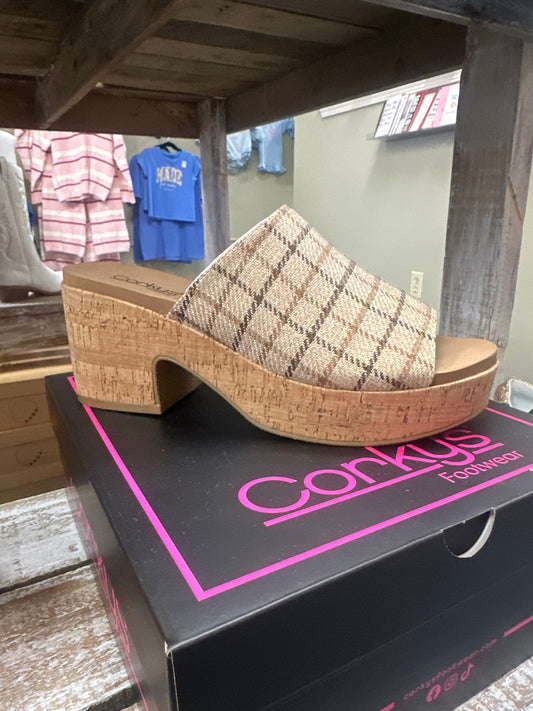 Corkeys Plaid Wedge