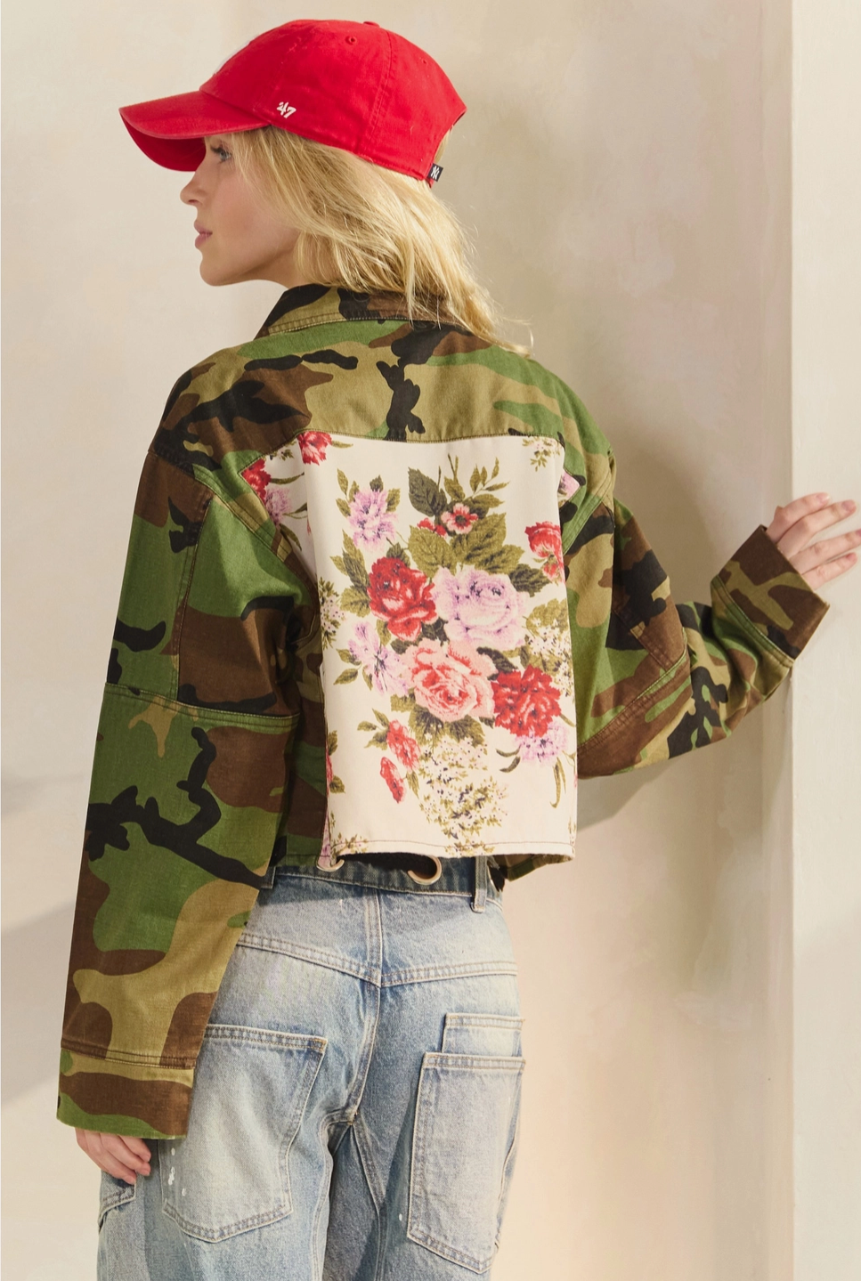 Camo Denim Floral Jacket