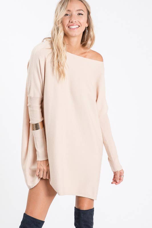 Women's Soft Boat Neck Knit Sweater 5028ISW