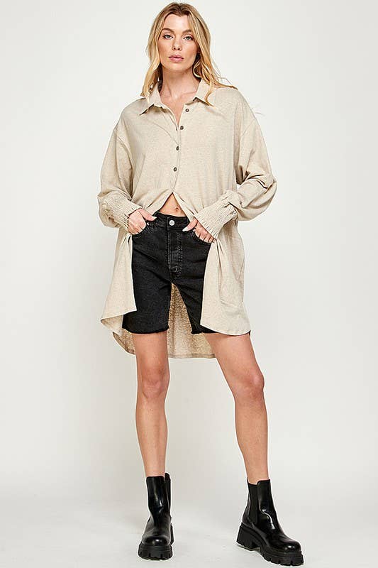 Outdoor Women's Cotton-Linen Blend Blouse 5134IMT