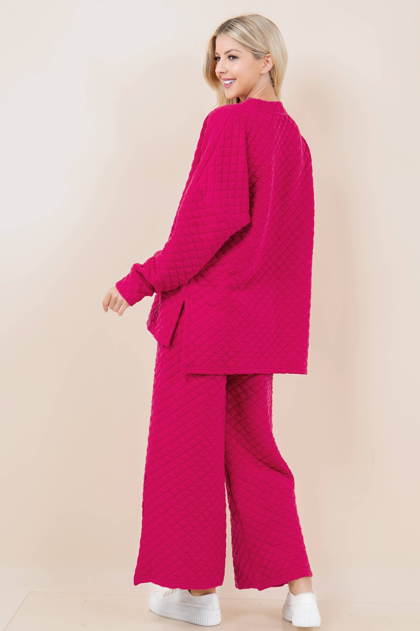 Solid Warm Quilted Matching Set