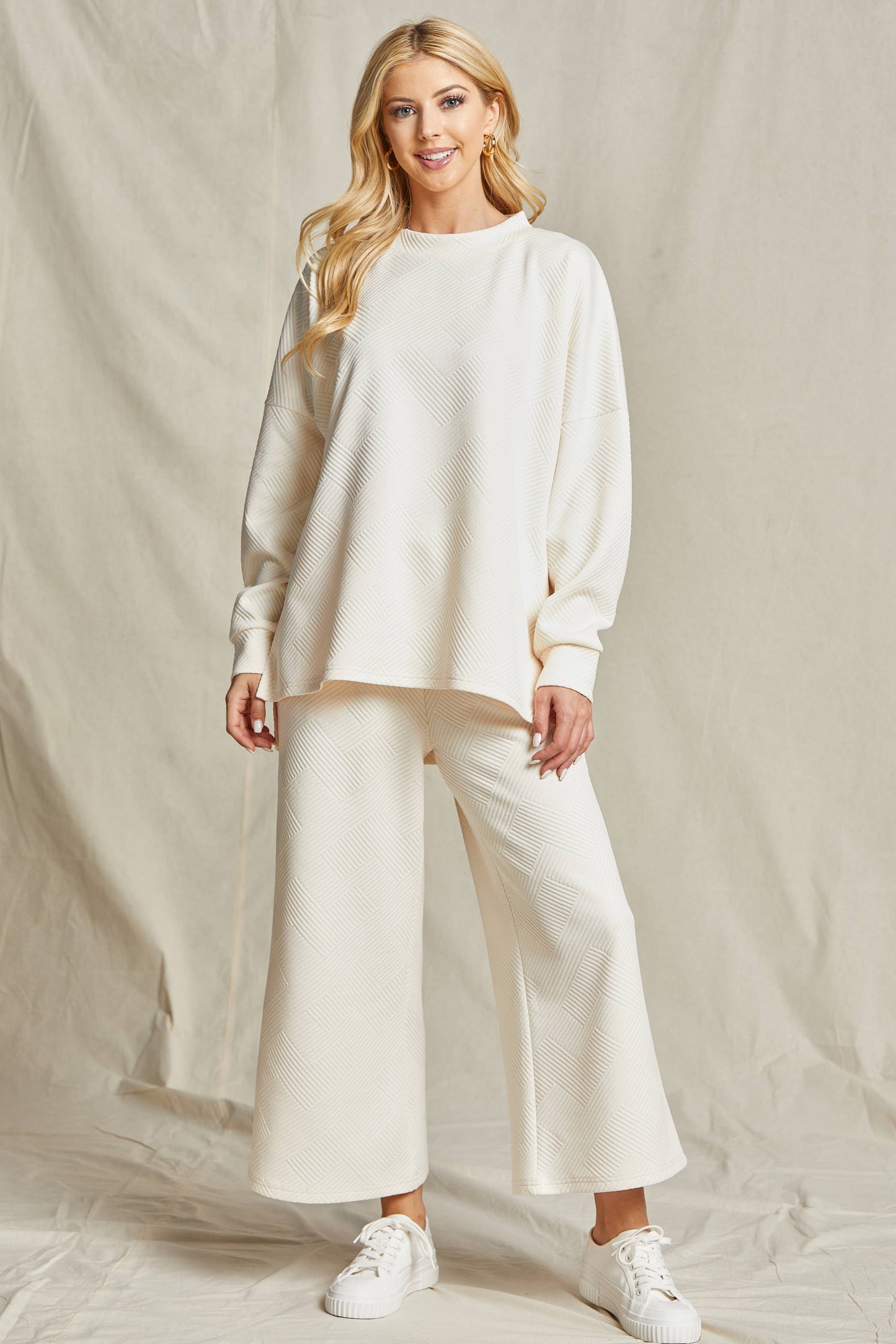 Solid Textured Matching Set