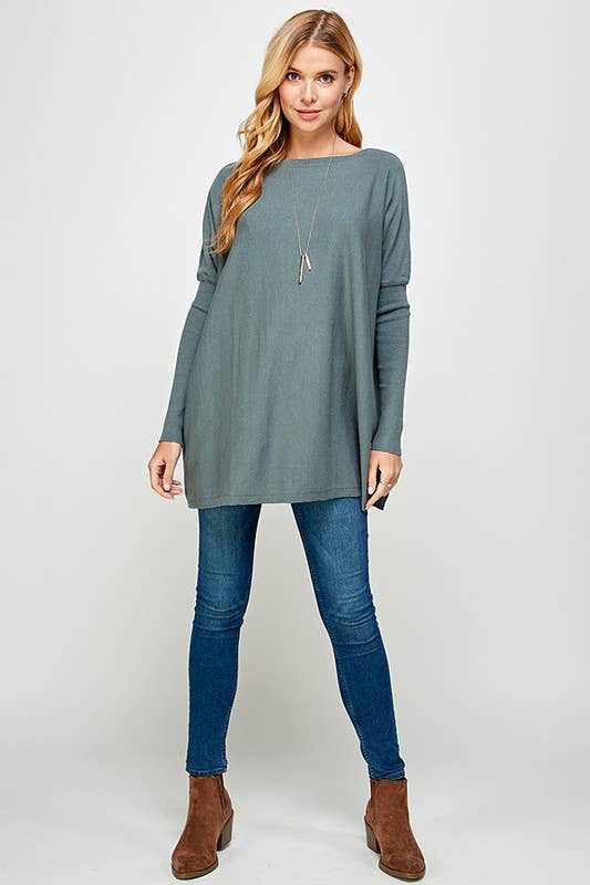 Women's Soft Boat Neck Knit Sweater 5028ISW