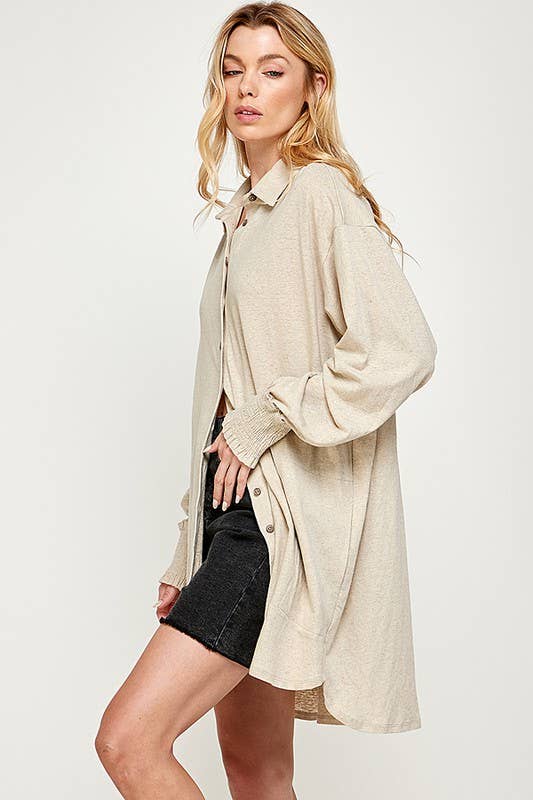 Outdoor Women's Cotton-Linen Blend Blouse 5134IMT