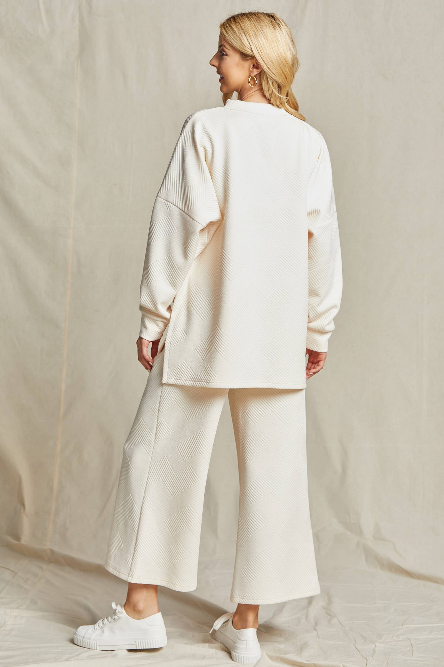Solid Textured Matching Set