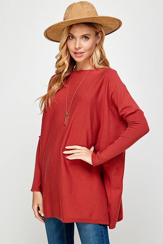Women's Soft Boat Neck Knit Sweater 5028ISW