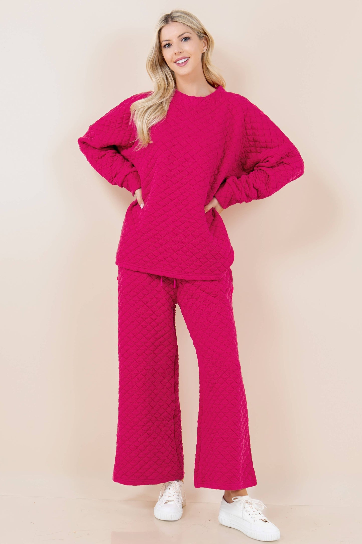 Solid Warm Quilted Matching Set
